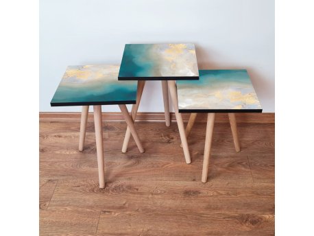 HANAH HOME Set 3 stočića 3Shp182 Blue