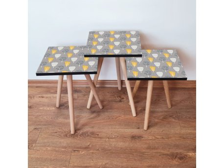 HANAH HOME Set 3 stočića 3Shp186 Grey