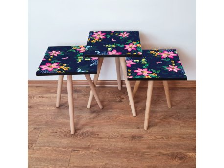 HANAH HOME Set 3 stočića 3Shp189 Multicolor