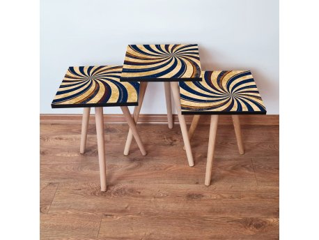 HANAH HOME Set 3 stočića 3Shp19 Navy Blue