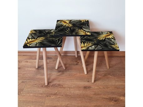 HANAH HOME Set 3 stočića 3Shp194 Black