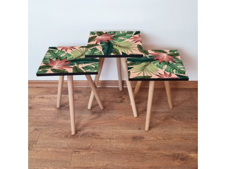 HANAH HOME Set 3 stočića 3Shp203 Salmon