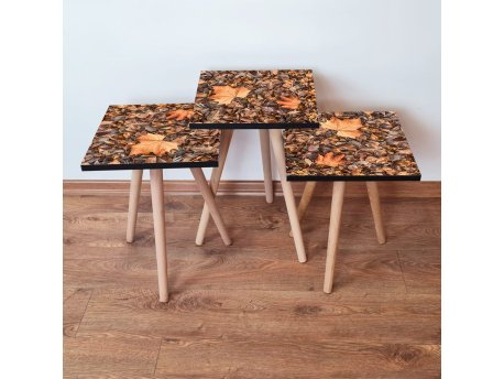 HANAH HOME Set 3 stočića 3Shp22 Camel