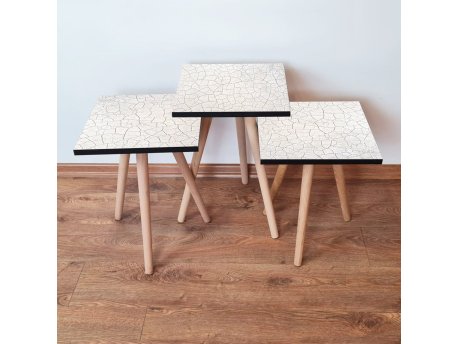 HANAH HOME Set 3 stočića 3Shp221 White