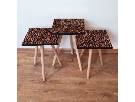 HANAH HOME Set 3 stočića 3Shp226 Brown