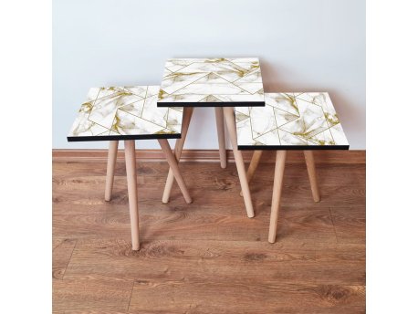 HANAH HOME Set 3 stočića 3Shp228 White