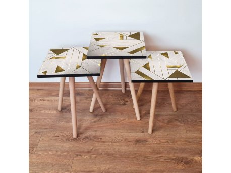 HANAH HOME Set 3 stočića 3Shp231 White