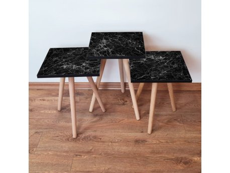 HANAH HOME Set 3 stočića 3Shp232 Black