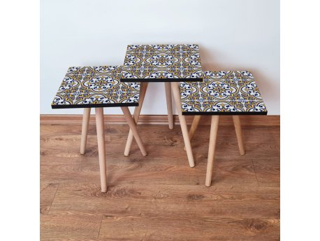 HANAH HOME Set 3 stočića 3Shp24 Navy Blue