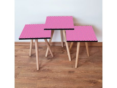HANAH HOME Set 3 stočića 3Shp242 Fuchsia
