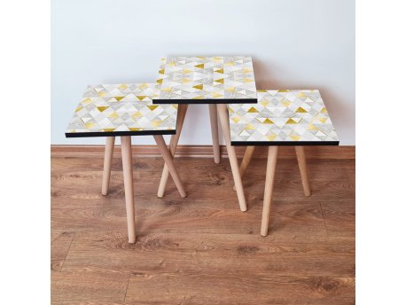 HANAH HOME Set 3 stočića 3Shp258 White