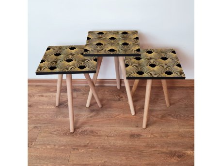 HANAH HOME Set 3 stočića 3Shp266 Black