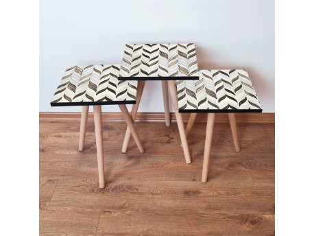 HANAH HOME Set 3 stočića 3Shp268 White
