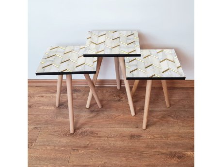 HANAH HOME Set 3 stočića 3Shp273 White