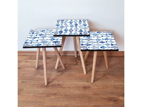 HANAH HOME Set 3 stočića 3Shp277 Navy Blue