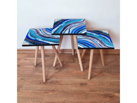 HANAH HOME Set 3 stočića 3Shp289 Navy Blue