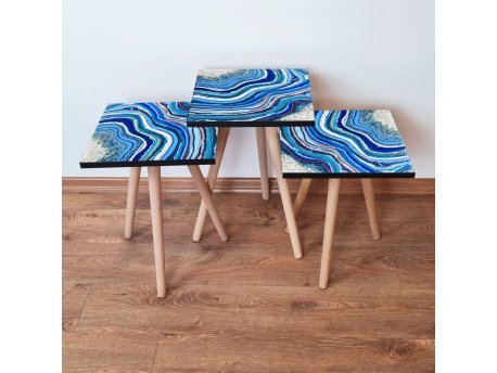 HANAH HOME Set 3 stočića 3Shp290 Navy Blue