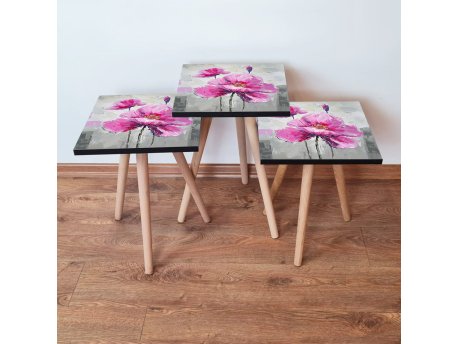 HANAH HOME Set 3 stočića 3Shp298 Grey