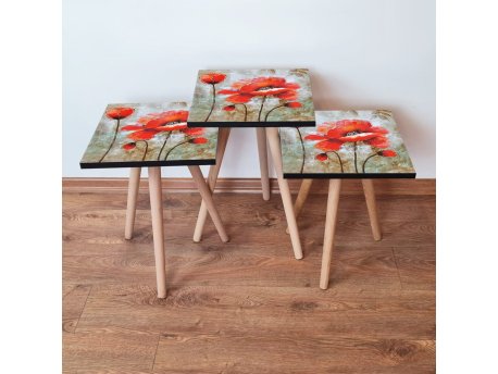HANAH HOME Set 3 stočića 3Shp301 Red