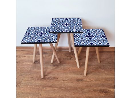 HANAH HOME Set 3 stočića 3Shp31 Navy Blue