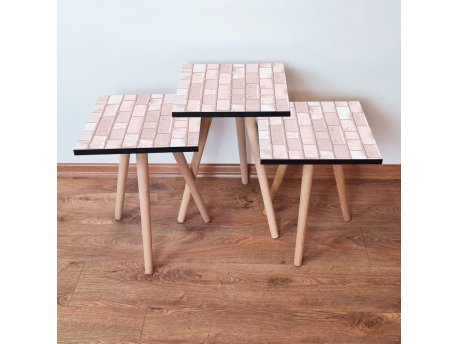 HANAH HOME Set 3 stočića 3Shp316 Pink