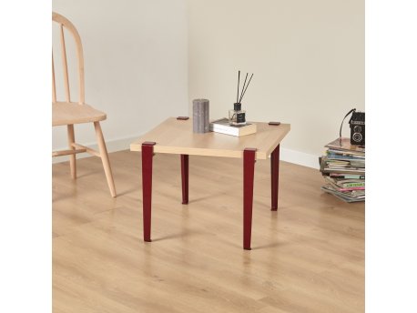 HANAH HOME Sto za kafu Halicheron Wooden Burgundy