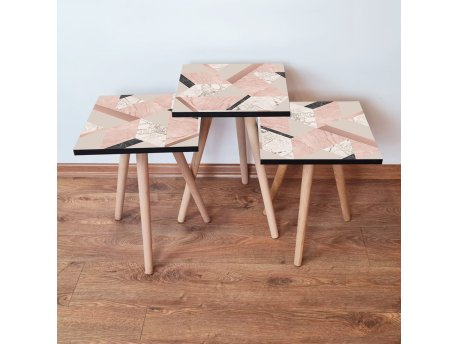 HANAH HOME Set 3 stočića 3Shp317 Pink