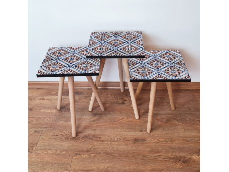 HANAH HOME Set 3 stočića 3Shp32 Navy Blue