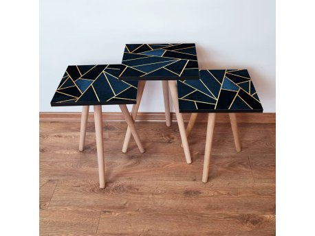 HANAH HOME Set 3 stočića 3Shp321 Navy Blue
