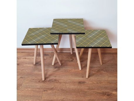 HANAH HOME Set 3 stočića 3Shp324 Anthracite