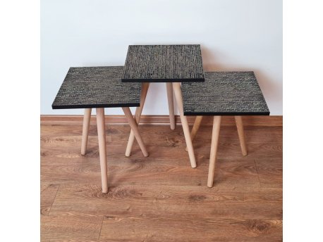 HANAH HOME Set 3 stočića 3Shp329 Anthracite