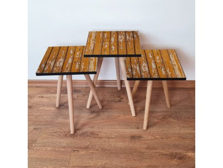 HANAH HOME Set 3 stočića 3Shp343 Camel