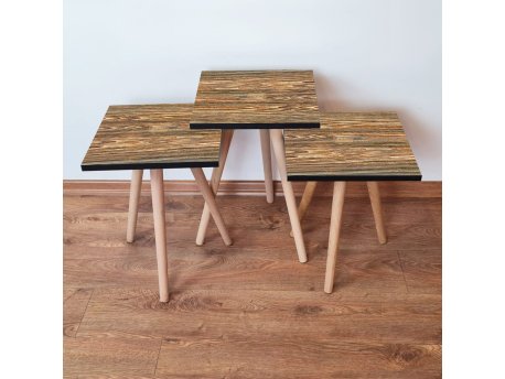 HANAH HOME Set 3 stočića 3Shp345 Brown