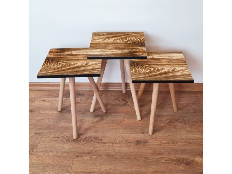HANAH HOME Set 3 stočića 3Shp346 Brown