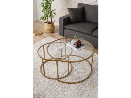 HANAH HOME Sto za kafu Belarus 80 Gold Transparent