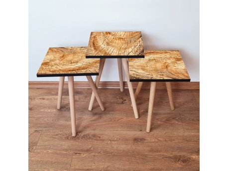 HANAH HOME Set 3 stočića 3Shp351 Camel