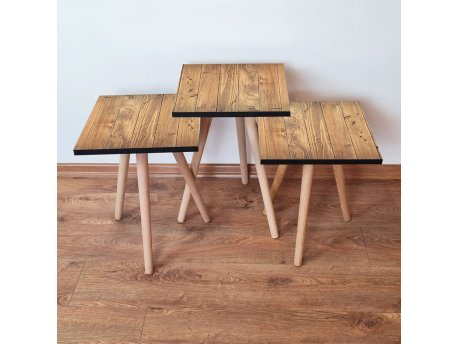 HANAH HOME Set 3 stočića 3Shp353 Brown