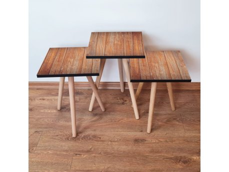 HANAH HOME Set 3 stočića 3Shp354 Brown