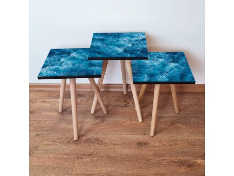 HANAH HOME Set 3 stočića 3Shp357 Blue