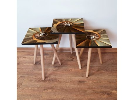 HANAH HOME Set 3 stočića 3Shp360 Brown