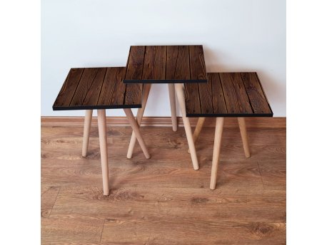 HANAH HOME Set 3 stočića 3Shp365 Brown
