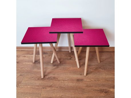 HANAH HOME Set 3 stočića 3Shp366 Fuchsia