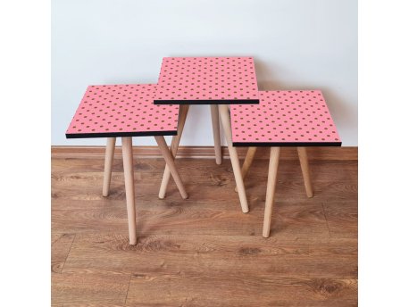 HANAH HOME Set 3 stočića 3Shp369 Pink