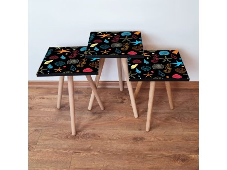 HANAH HOME Set 3 stočića 3Shp376 Multicolor