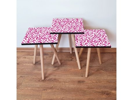 HANAH HOME Set 3 stočića 3Shp378 Fuchsia