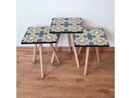 HANAH HOME Set 3 stočića 3Shp38 Navy Blue