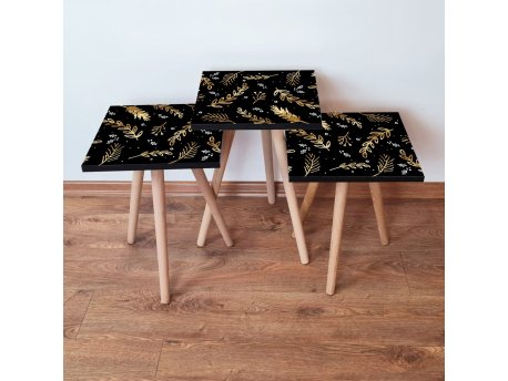 HANAH HOME Set 3 stočića 3Shp382 Black