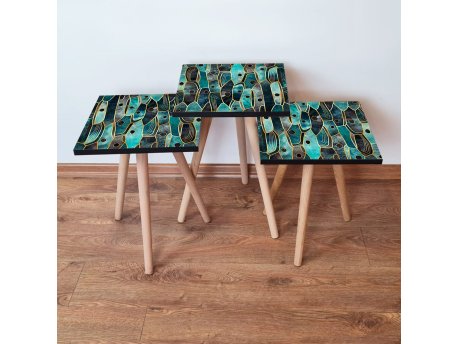 HANAH HOME Set 3 stočića 3Shp387 Blue