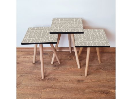HANAH HOME Set 3 stočića 3Shp388 Beige