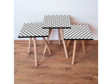 HANAH HOME Set 3 stočića 3Shp393 White